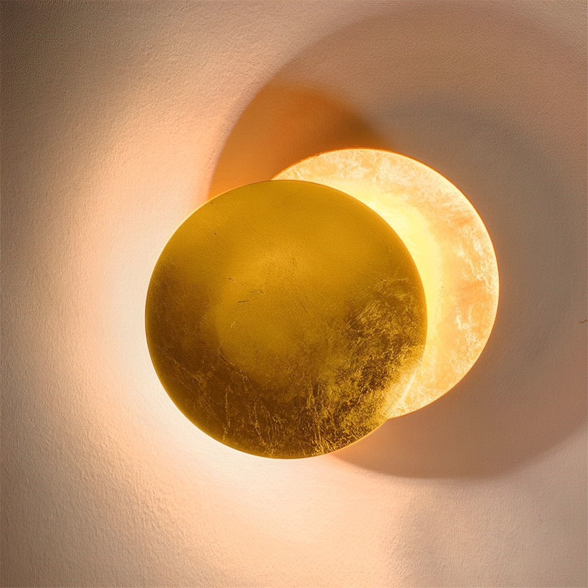 Wandlamp Eclipse Ijzer Koper Goud Woonkamer Slaapkamer Maanlamp Decoratieve Wandverlichting Eclips Sfeerverlichting Hotel Gangpad Artistiek | Sansoti
