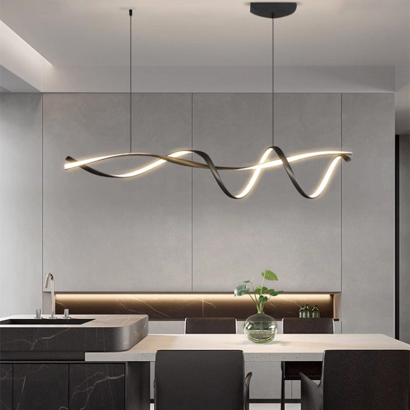 Suspension scandinave pour table de cuisine design linéaire E27 réglable pour salle à manger, îlot de cuisine et bar minimaliste | Sansoti