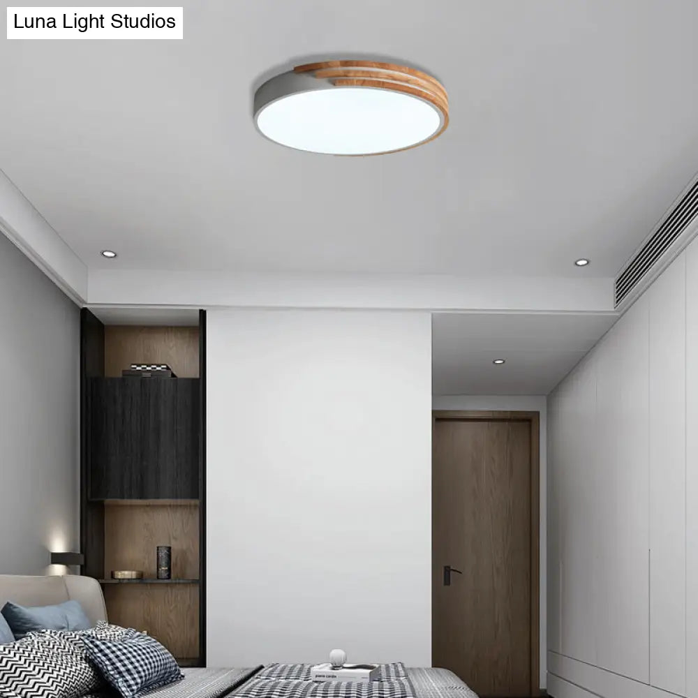 Ronde Plafondlamp Hout & Acryl – Scandinavische Stijl 40cm | Sansoti