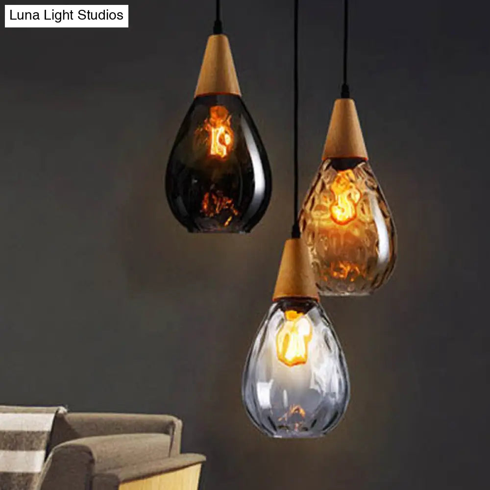 Glas-Hängeleuchte Tropfenform skandinavisches Design Esszimmer Wohnzimmer Deckenleuchte verstellbares Kabel 120 cm E27 | Sansoti