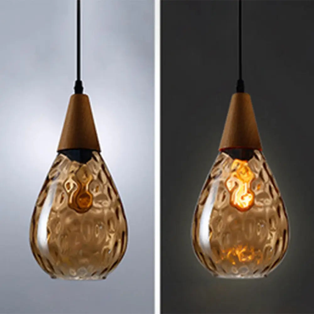 Glas-Hängeleuchte Tropfenform skandinavisches Design Esszimmer Wohnzimmer Deckenleuchte verstellbares Kabel 120 cm E27 | Sansoti