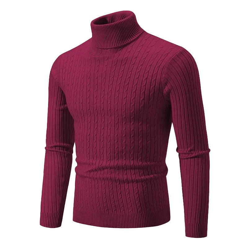 Rollkragenpullover mit Zopfmuster – Gerippter Rollkragen – Zeitlose Eleganz – Strukturierte Ärmel – Damenpullover | Sansoti