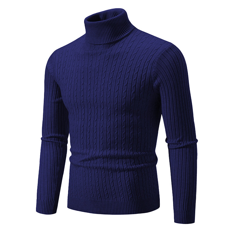 Rollkragenpullover mit Zopfmuster – Gerippter Rollkragen – Zeitlose Eleganz – Strukturierte Ärmel – Damenpullover | Sansoti
