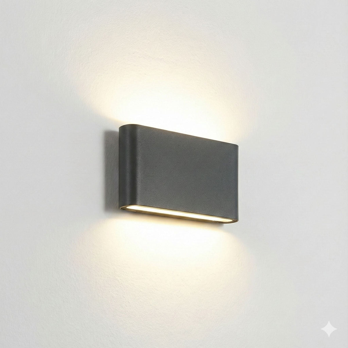 Zewnętrzna lampa ścienna LED IP65, wodoodporna, aluminiowa, czarna, biała lub szara, do ogrodu, na taras i werandę, nowoczesny design, 6 W lub 12 W | Sansoti