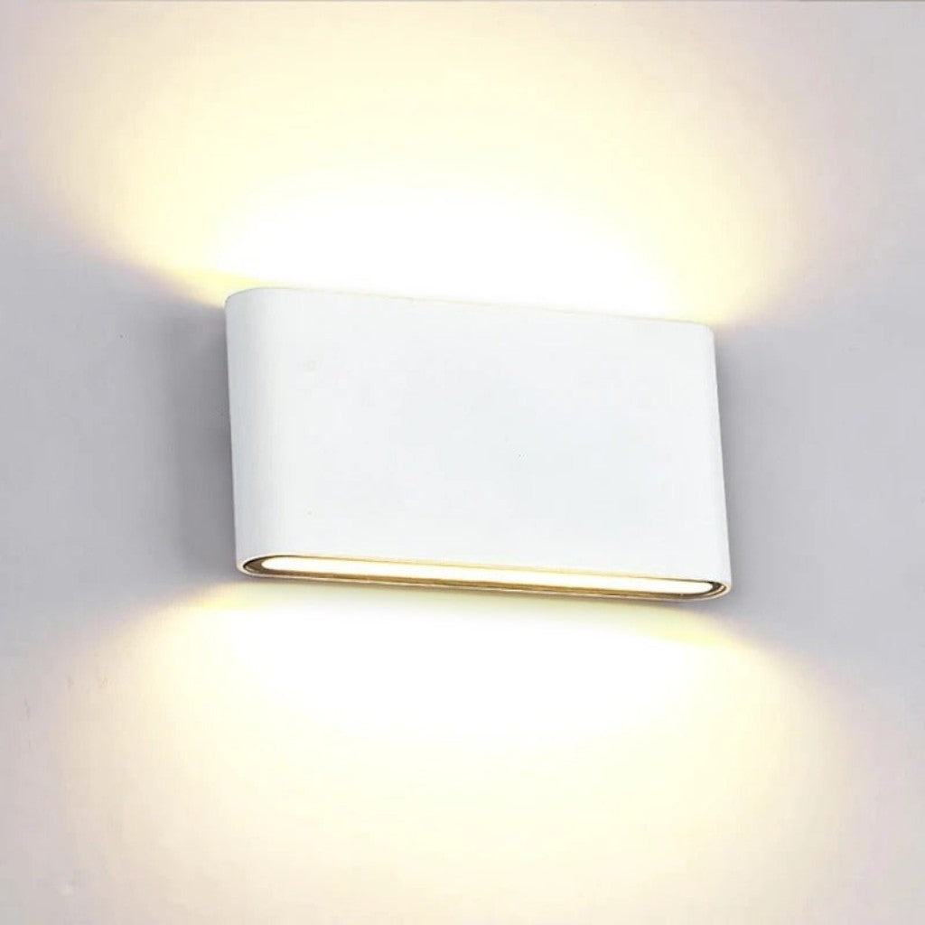 Zewnętrzna lampa ścienna LED IP65, wodoodporna, aluminiowa, czarna, biała lub szara, do ogrodu, na taras i werandę, nowoczesny design, 6 W lub 12 W | Sansoti