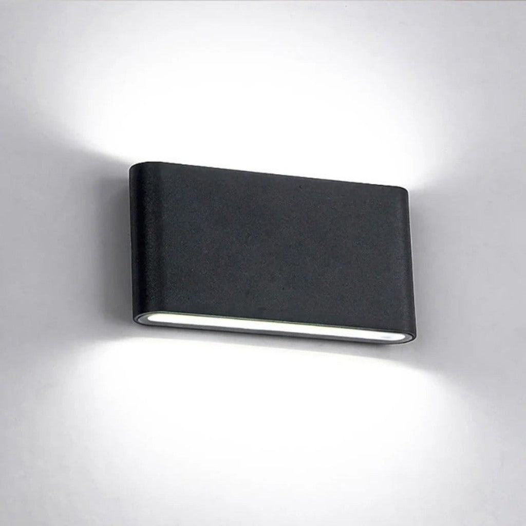 Zewnętrzna lampa ścienna LED IP65, wodoodporna, aluminiowa, czarna, biała lub szara, do ogrodu, na taras i werandę, nowoczesny design, 6 W lub 12 W | Sansoti