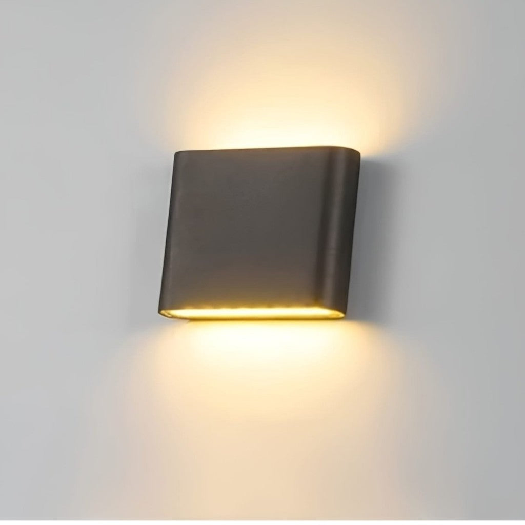 Zewnętrzna lampa ścienna LED IP65, wodoodporna, aluminiowa, czarna, biała lub szara, do ogrodu, na taras i werandę, nowoczesny design, 6 W lub 12 W | Sansoti