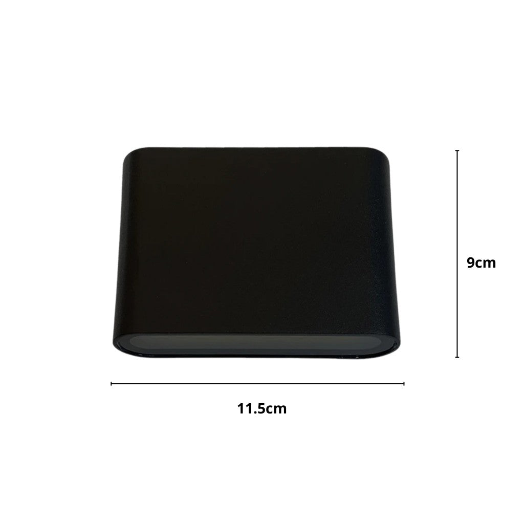 Zewnętrzna lampa ścienna LED IP65, wodoodporna, aluminiowa, czarna, biała lub szara, do ogrodu, na taras i werandę, nowoczesny design, 6 W lub 12 W | Sansoti