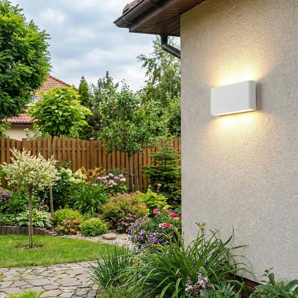 Zewnętrzna lampa ścienna LED IP65, wodoodporna, aluminiowa, czarna, biała lub szara, do ogrodu, na taras i werandę, nowoczesny design, 6 W lub 12 W | Sansoti