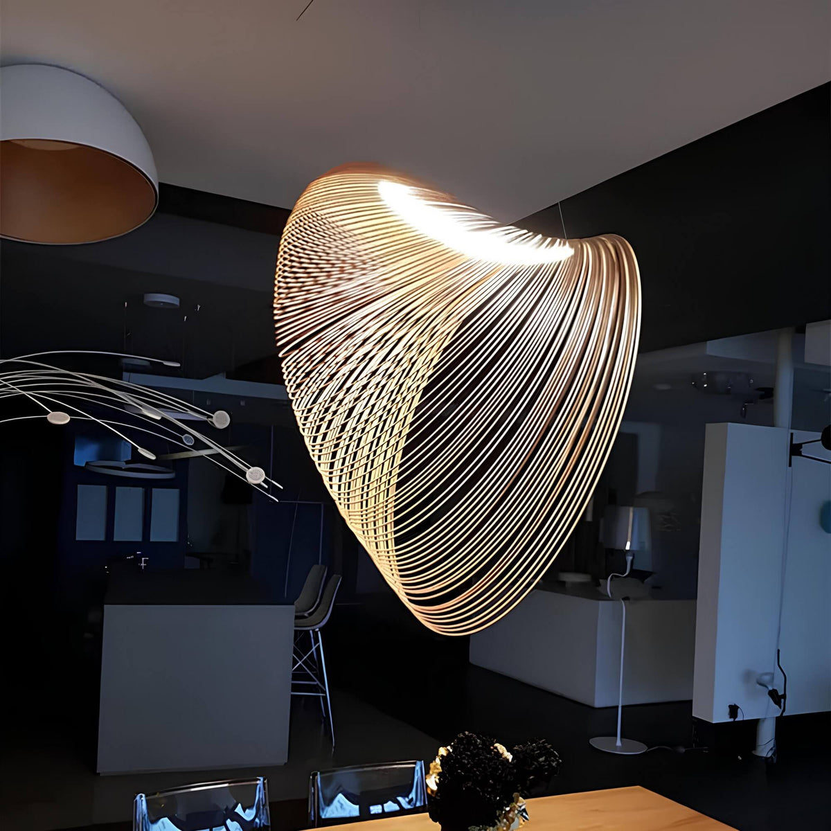 Hanglamp Metaal met Eiken Accent Modern Scandinavisch Design E27 Fitting voor Eetkamer Keuken Woonkamer | Sansoti