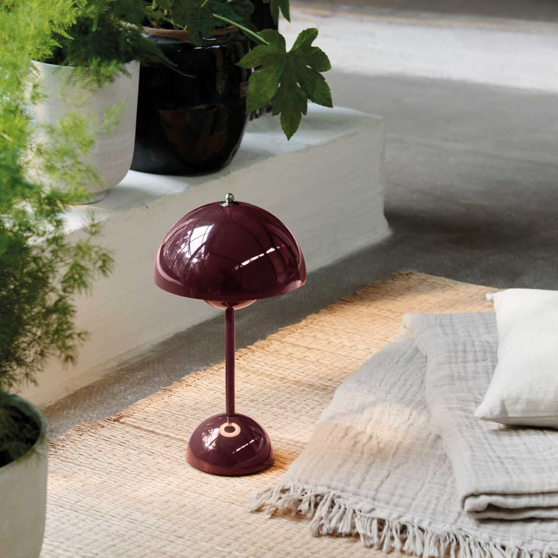 Tafellamp paddenstoel LED USB oplaadbaar draadloos nachtkastje bureau sfeerlicht interieur | Sansoti