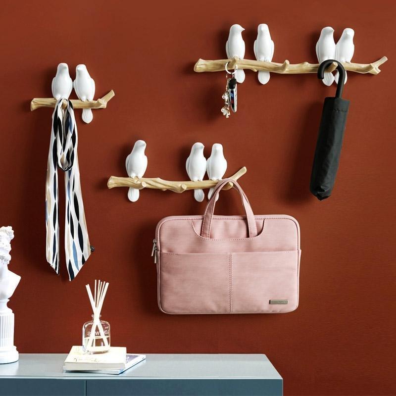 Decoratieve Wandhaak met Vogelontwerp – Harskunst voor Hal, Slaapkamer en Badkamer – Stijlvolle Opbergoplossing met Natuurlijke Charme | Sansoti
