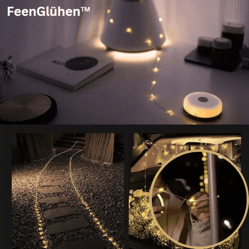 Oplaadbare LED-lichtsnoer 10 meter 100 lampjes IP65 waterdicht 8 modi USB tuin camping feestverlichting | Sansoti