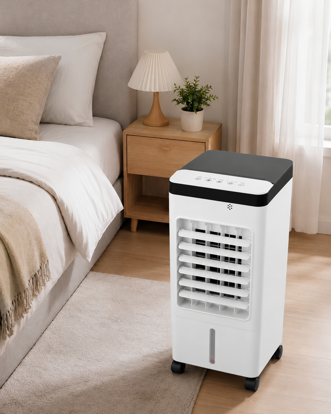 Mobiele Luchtcirculatiebuis met Vernevelaar Timer voor Thuiskantoor Verkoeling Bureau Koeling Tafelventilator | Sansoti