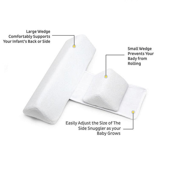Baby Zijslaap Positiekussen – Driehoekig Antirol Kussen met Verstelbare Breedte – Zacht Memory Foam – Ademend & Wasbaar – Voor Pasgeborenen tot 12 Maanden | Sansoti