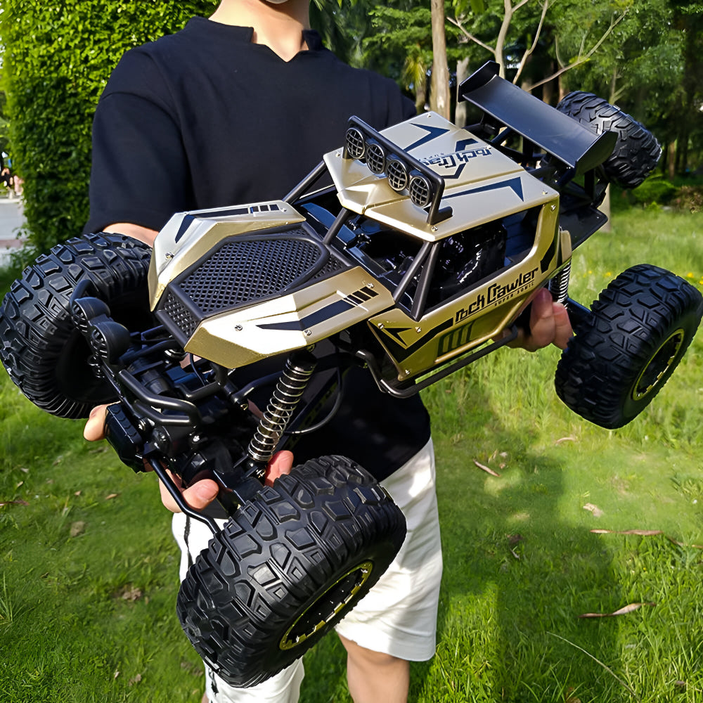 Bestuurbare Monstertruck Terreinwagen Metalen Chassis 4WD RC Auto Zwart Goud | Sansoti