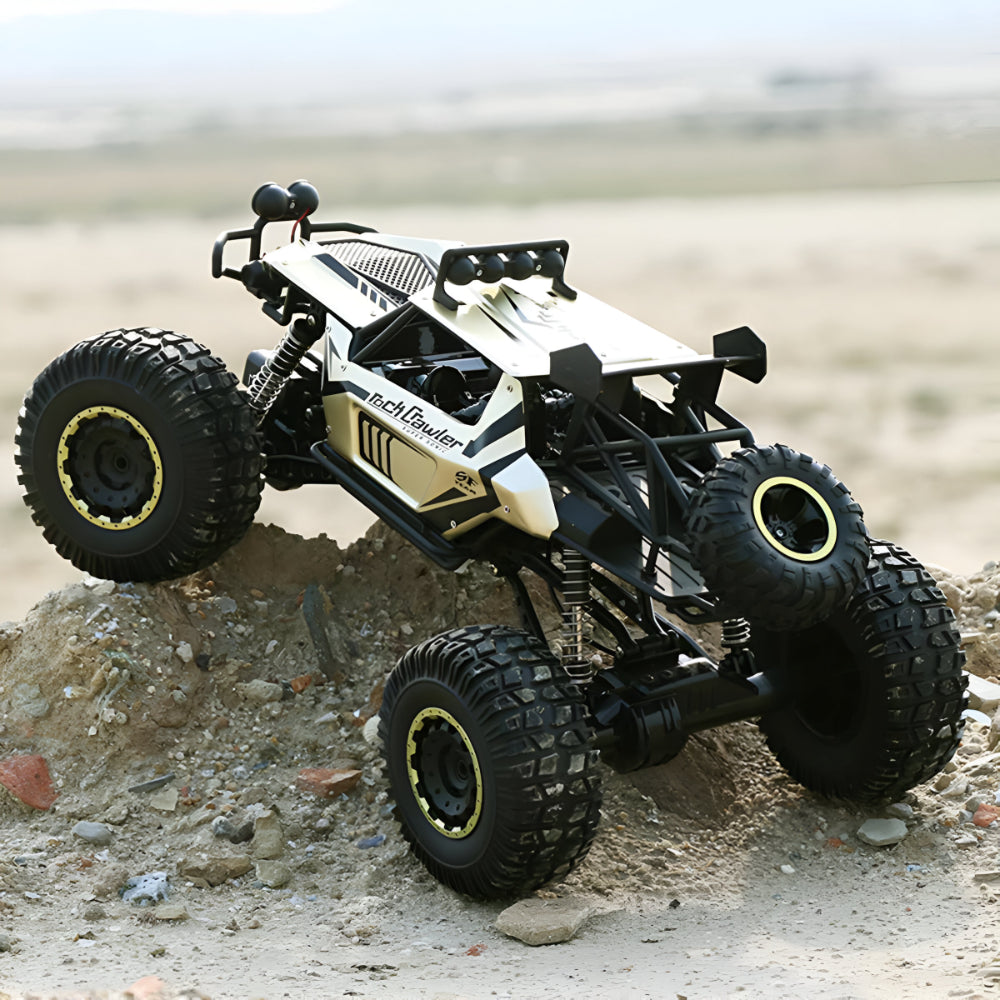 Bestuurbare Monstertruck Terreinwagen Metalen Chassis 4WD RC Auto Zwart Goud | Sansoti