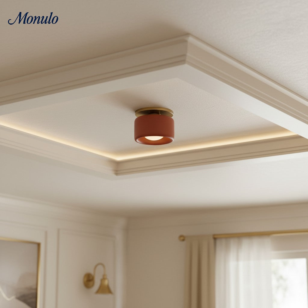 Porseleinen Plafondlamp met Strakke Montage – Moderne Lage Profiellamp Keramiek Opbouwverlichting | Sansoti