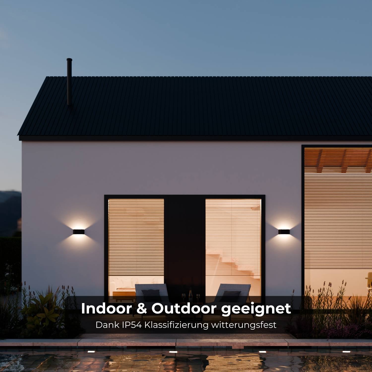 Moderne wandlamp met warm 2700k licht en ip54 bescherming voor binnen en buiten | Sansoti
