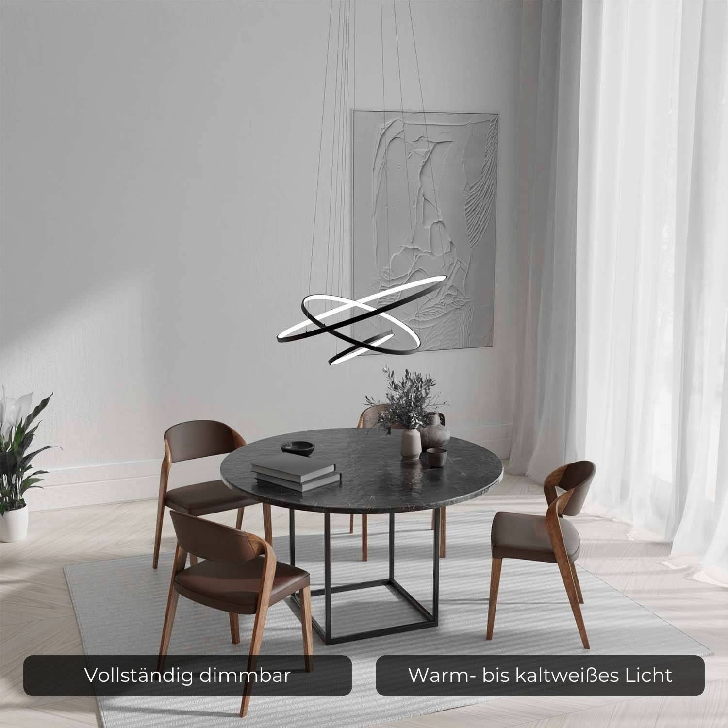 Moderne ring hanglamp met zwevend 3-ringen design | Sansoti
