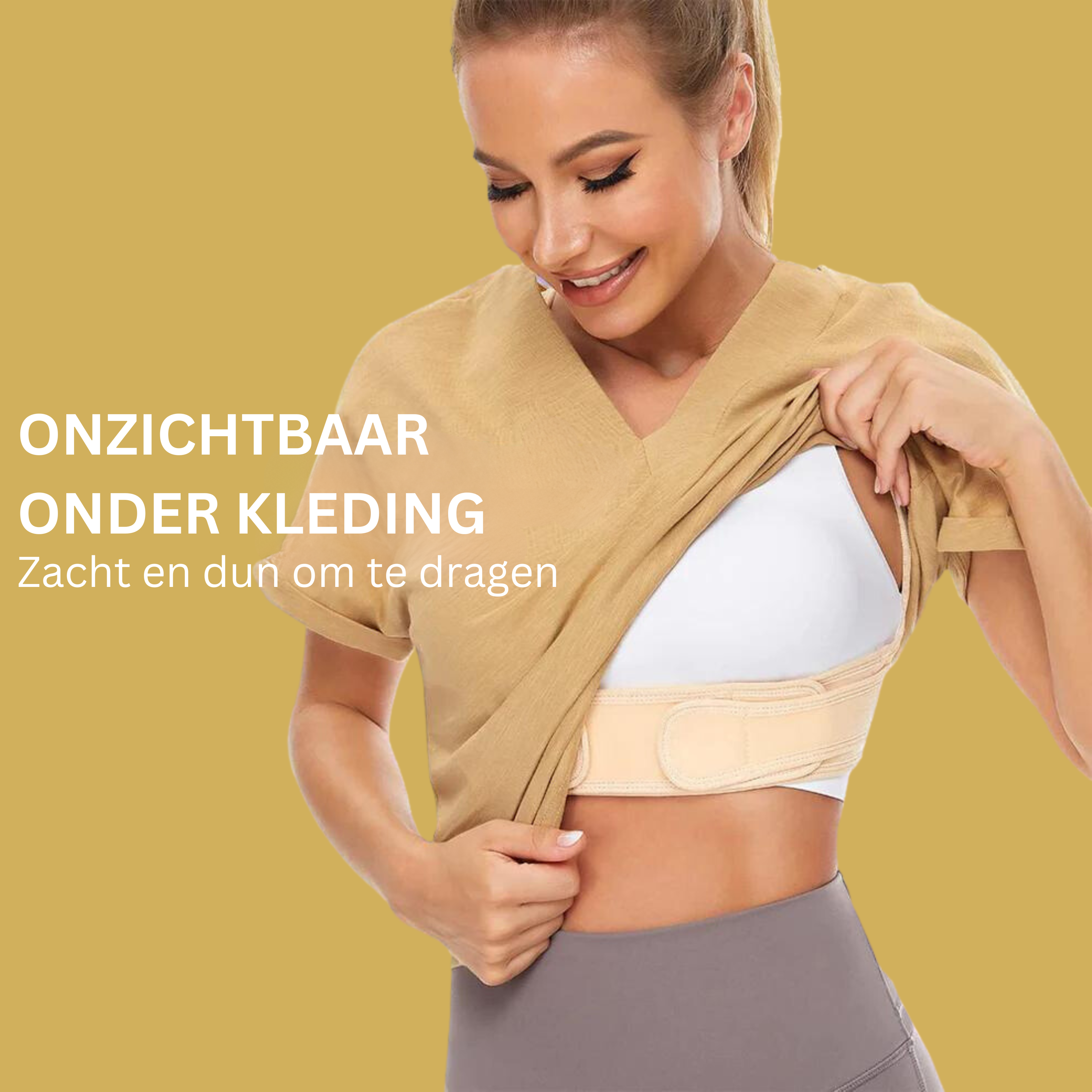 Corrigerend Rugsteun Vest – Onzichtbaar Ondergoed voor Rechte Houding en Verlichte Nek-, Schouder- en Rugpijn | Ademend Comfort voor Dagelijks Gebruik | Sansoti
