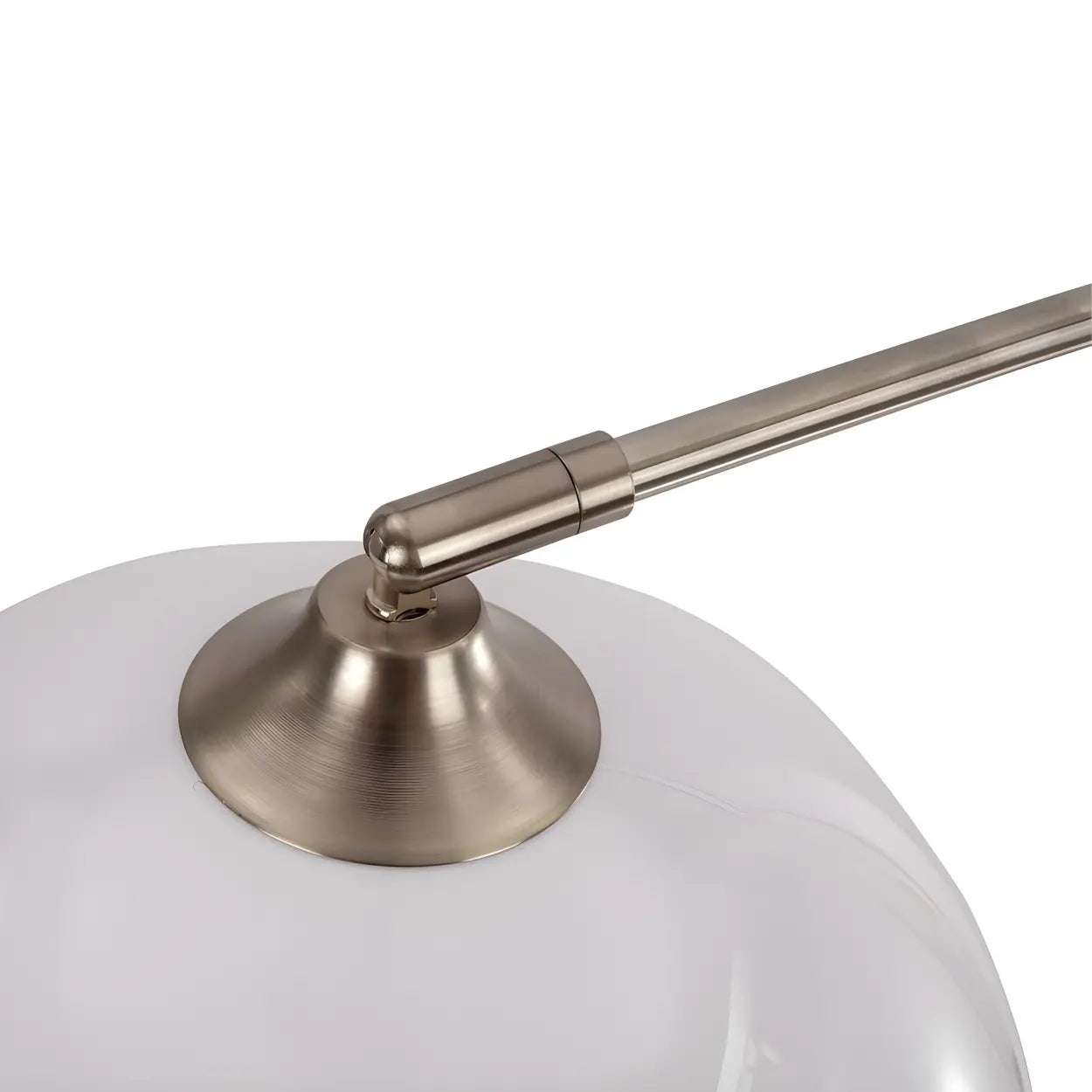 Lampadaire moderne en arc avec abat-jour en dôme acrylique et structure métallique de 220 cm de haut pour salon et coin lecture | Restfield