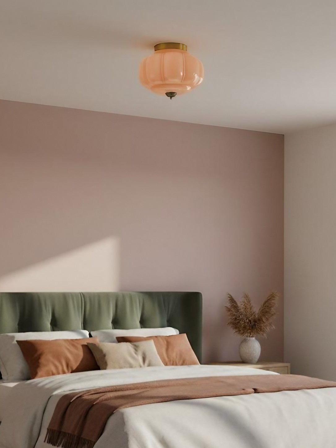 Retro Plafondlamp met Melkglazen Kap – Verfijnde Semi-Flush Mount Verlichting voor Moderne Interieurs | Sansoti