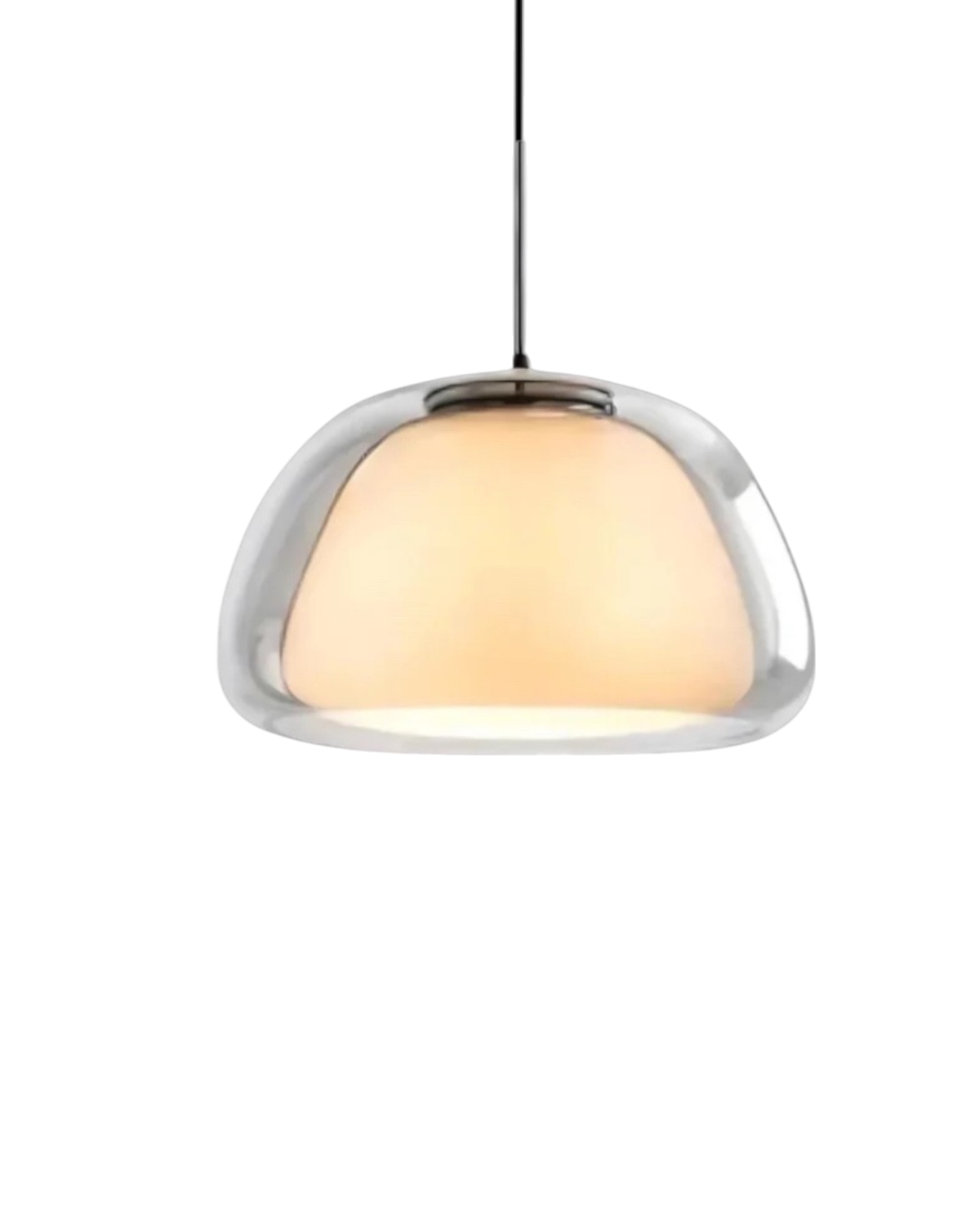 Luxe Glazen Hanglamp Met Mat En Transparant Glas In Minimalistisch Japandi Design | Sansoti