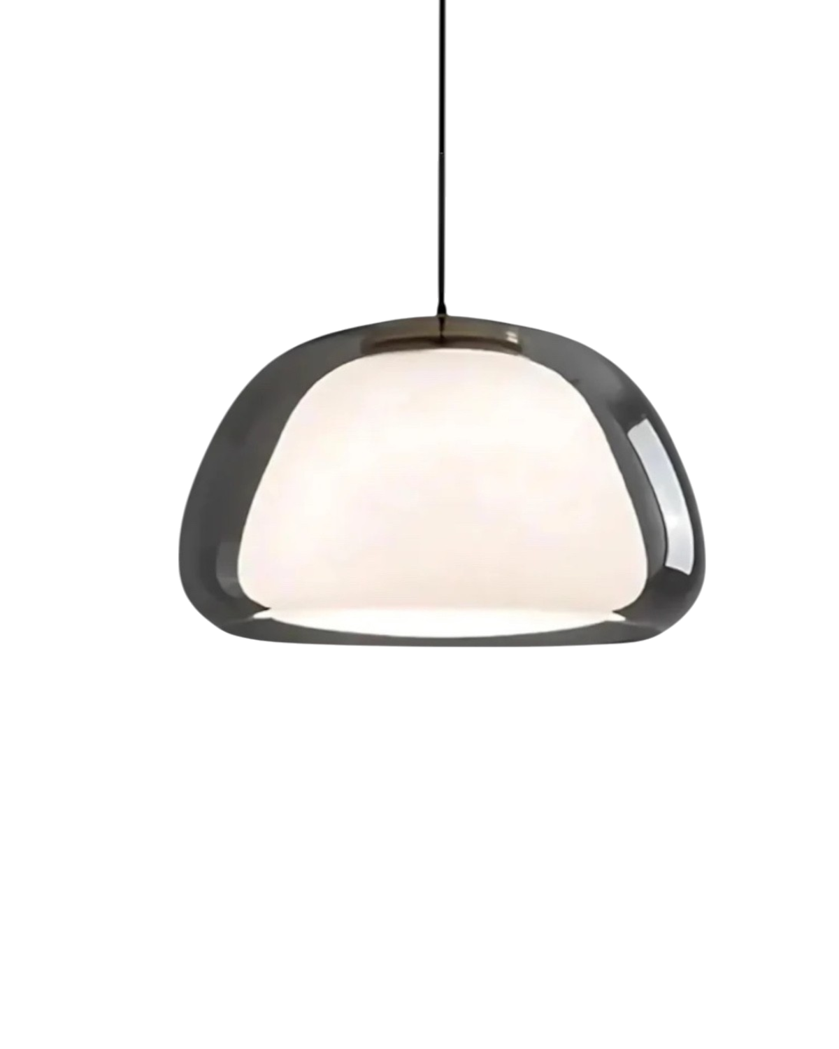 Luxe Glazen Hanglamp Met Mat En Transparant Glas In Minimalistisch Japandi Design | Sansoti