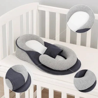 Wigkussen Baby Anti-Reflux 15° Inclinatie Ademend Katoen Afneembare Hoes 58x36cm Grijs Veilig Slapen | Sansoti