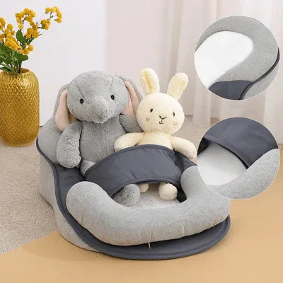 Wigkussen Baby Anti-Reflux 15° Inclinatie Ademend Katoen Afneembare Hoes 58x36cm Grijs Veilig Slapen | Sansoti