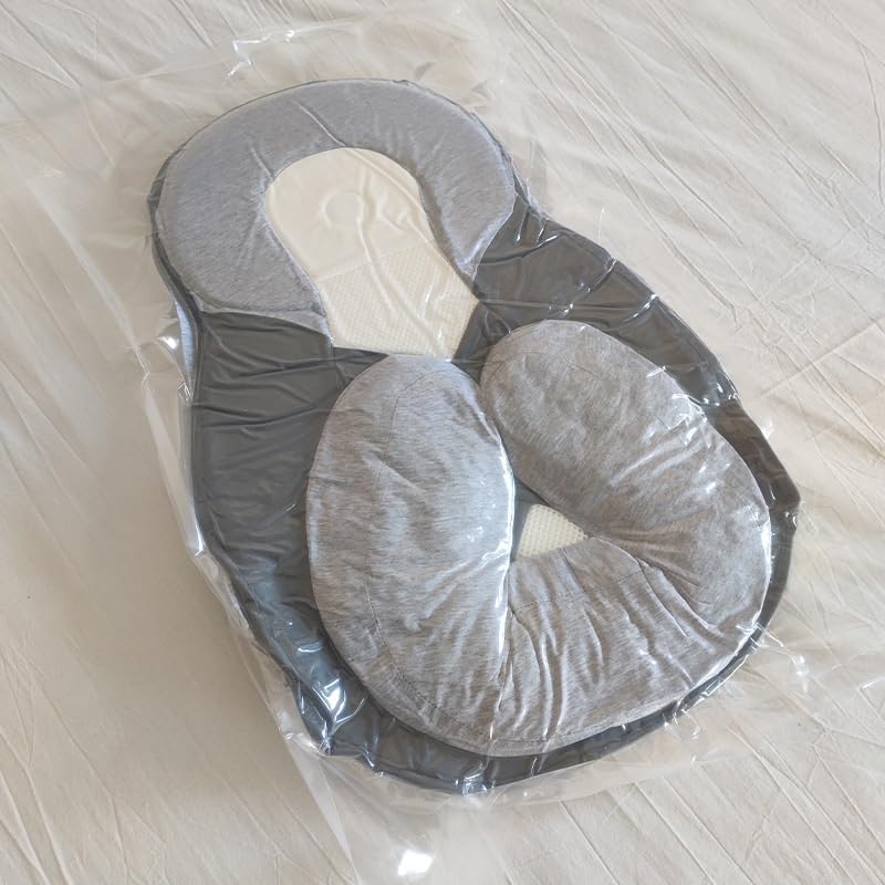 Wigkussen Baby Anti-Reflux 15° Inclinatie Ademend Katoen Afneembare Hoes 58x36cm Grijs Veilig Slapen | Sansoti