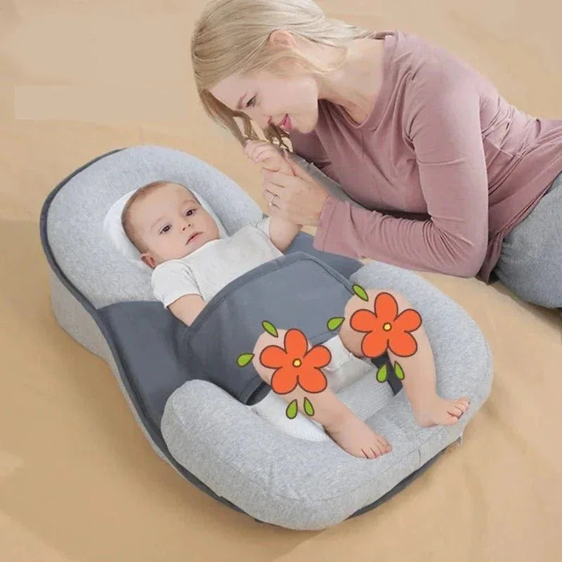 Wigkussen Baby Anti-Reflux 15° Inclinatie Ademend Katoen Afneembare Hoes 58x36cm Grijs Veilig Slapen | Sansoti