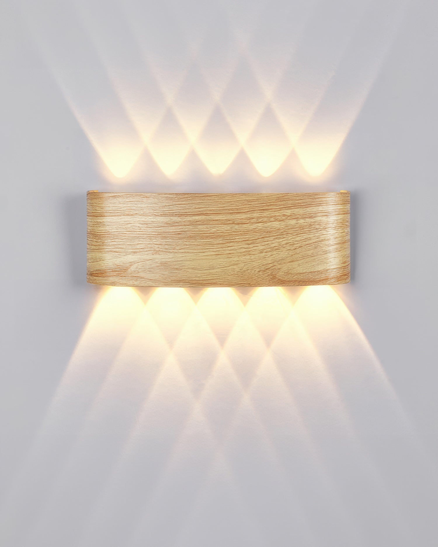 Wandlamp LED houtlook 10W warm wit 3000K binnen buiten IP65 wandverlichting modern design | Sansoti