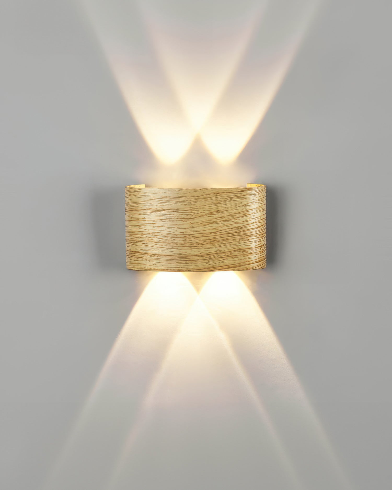 Wandlamp LED houtlook 10W warm wit 3000K binnen buiten IP65 wandverlichting modern design | Sansoti