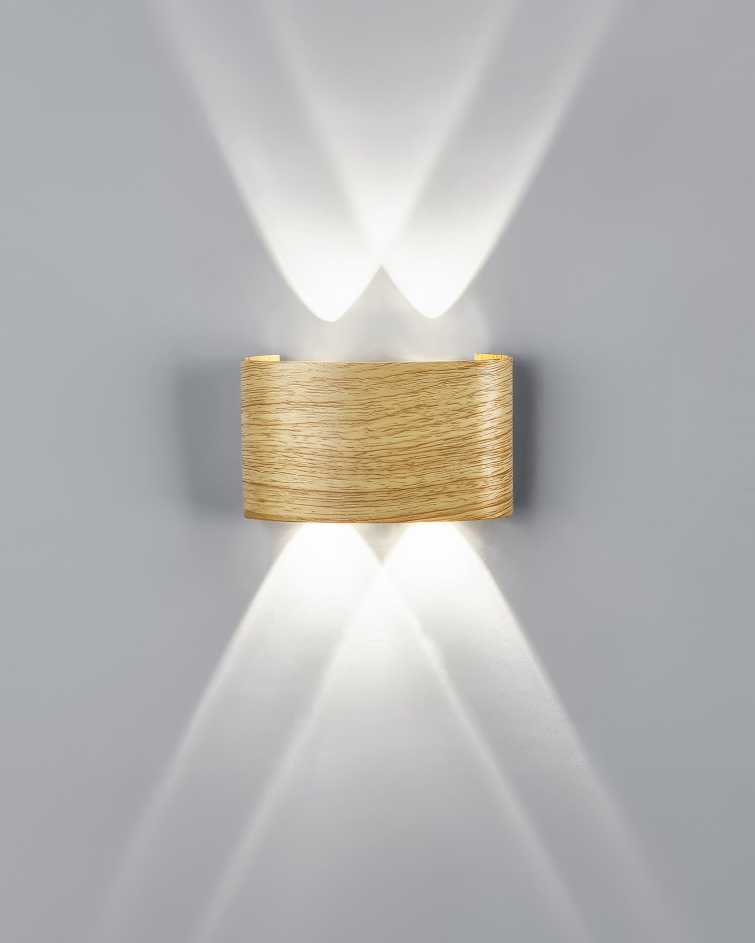 Wandlamp LED houtlook 10W warm wit 3000K binnen buiten IP65 wandverlichting modern design | Sansoti
