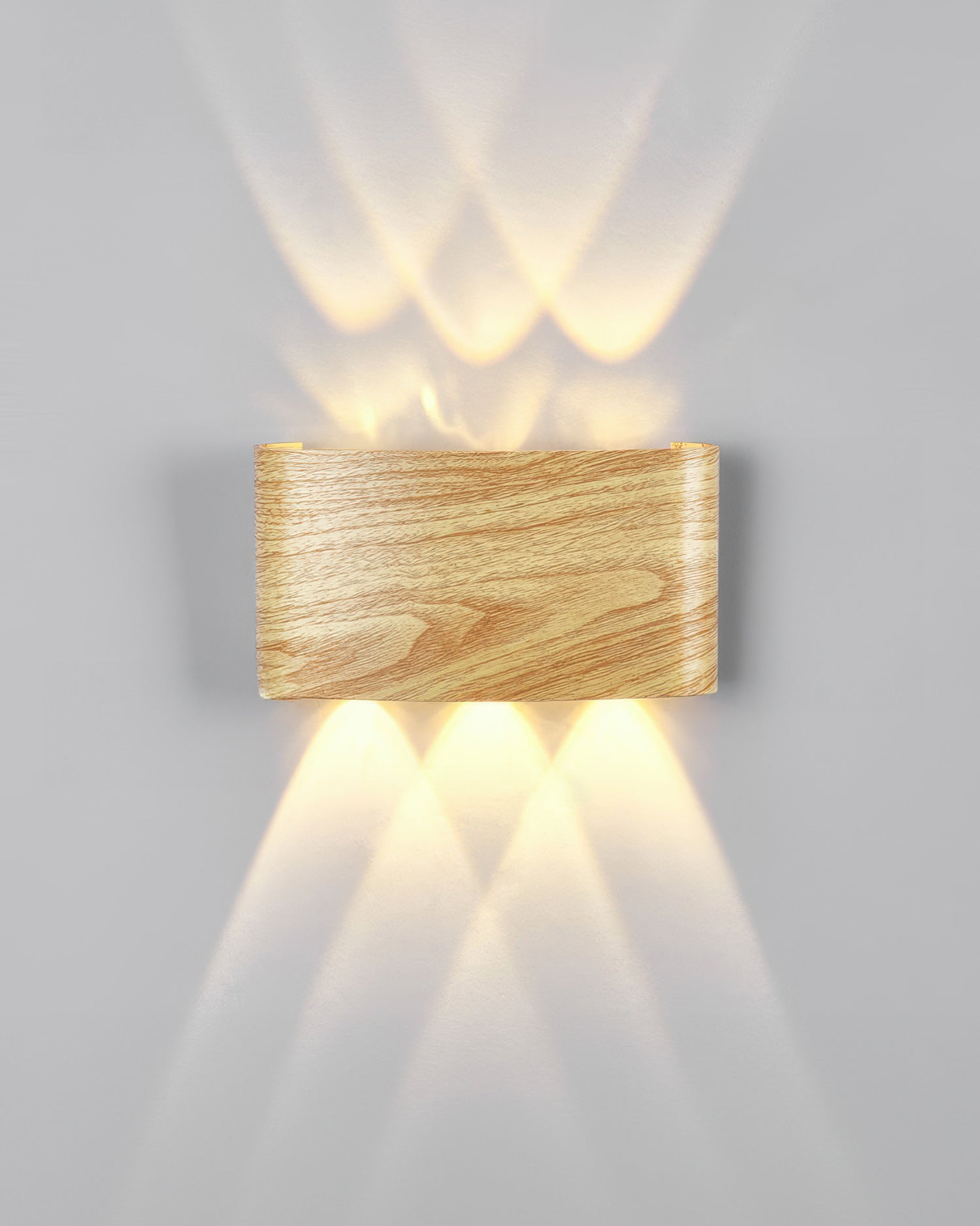 Wandlamp LED houtlook 10W warm wit 3000K binnen buiten IP65 wandverlichting modern design | Sansoti