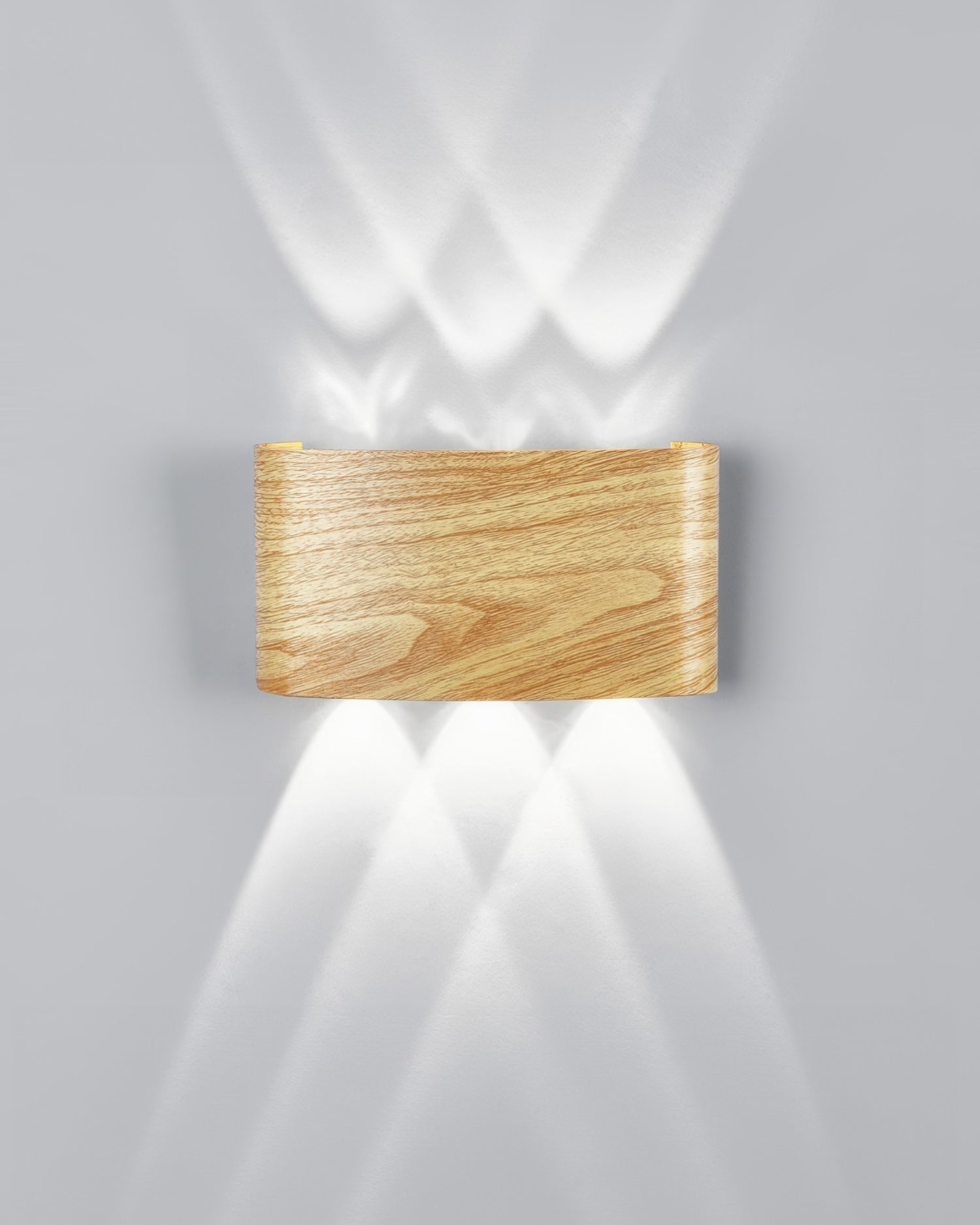 Wandlamp LED houtlook 10W warm wit 3000K binnen buiten IP65 wandverlichting modern design | Sansoti