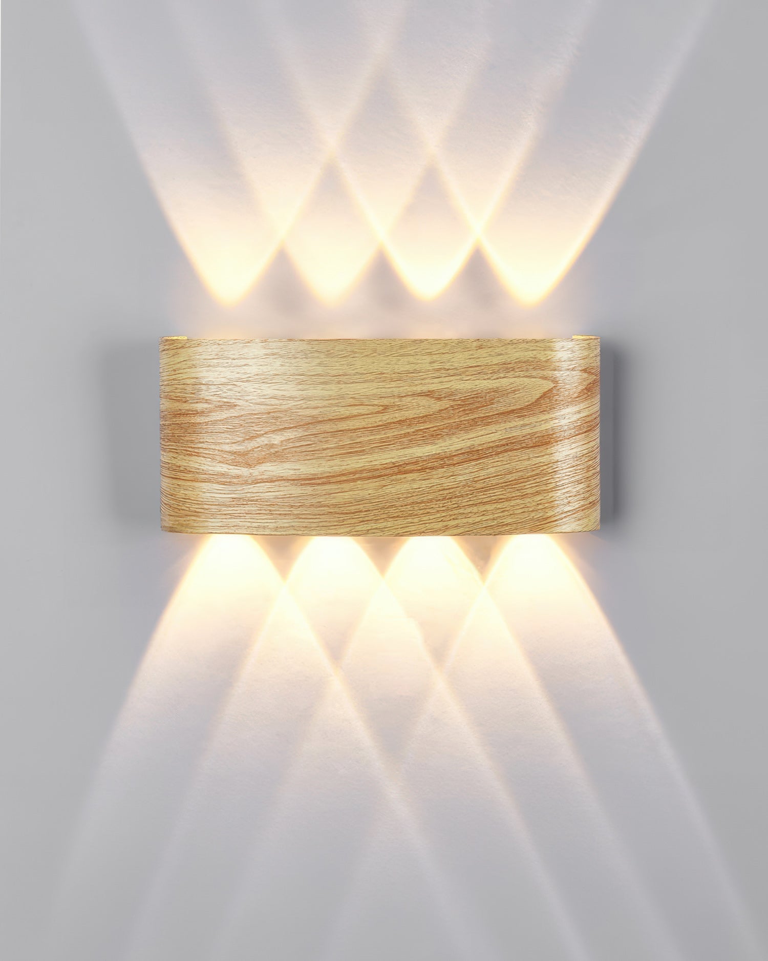 Wandlamp LED houtlook 10W warm wit 3000K binnen buiten IP65 wandverlichting modern design | Sansoti