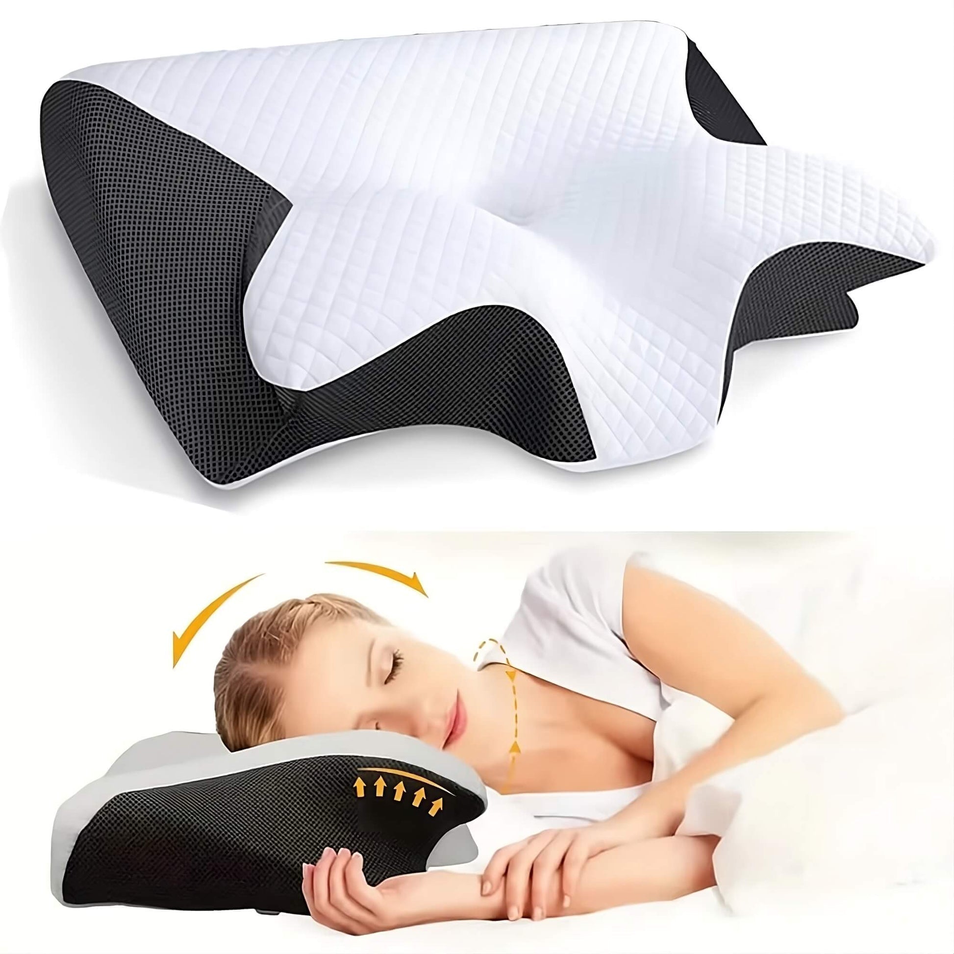 Orthopedisch Kussen Memory Foam Ergonomisch Neksteun Rug Verlichting Optimaal Slaapcomfort Traagschuim | Sansoti