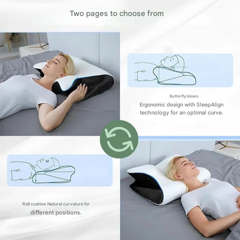 Orthopedisch Kussen Memory Foam Ergonomisch Neksteun Rug Verlichting Optimaal Slaapcomfort Traagschuim | Sansoti