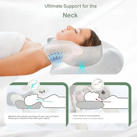 Orthopedisch Kussen Memory Foam Ergonomisch Neksteun Rug Verlichting Optimaal Slaapcomfort Traagschuim | Sansoti