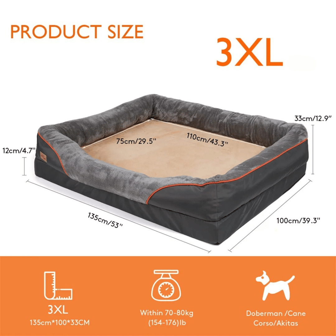 Orthopedic Dog Bed Memory Foam XXL Large Dogs Joint Care Removable Cover Washable Comfort | Sansoti