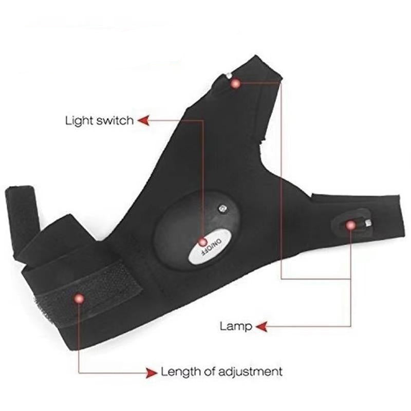 LED Vingerhandschoen met Licht Rechts Links Set voor Klussen Kamperen Vissen Fietsen Autoreparatie Handsfree | Sansoti