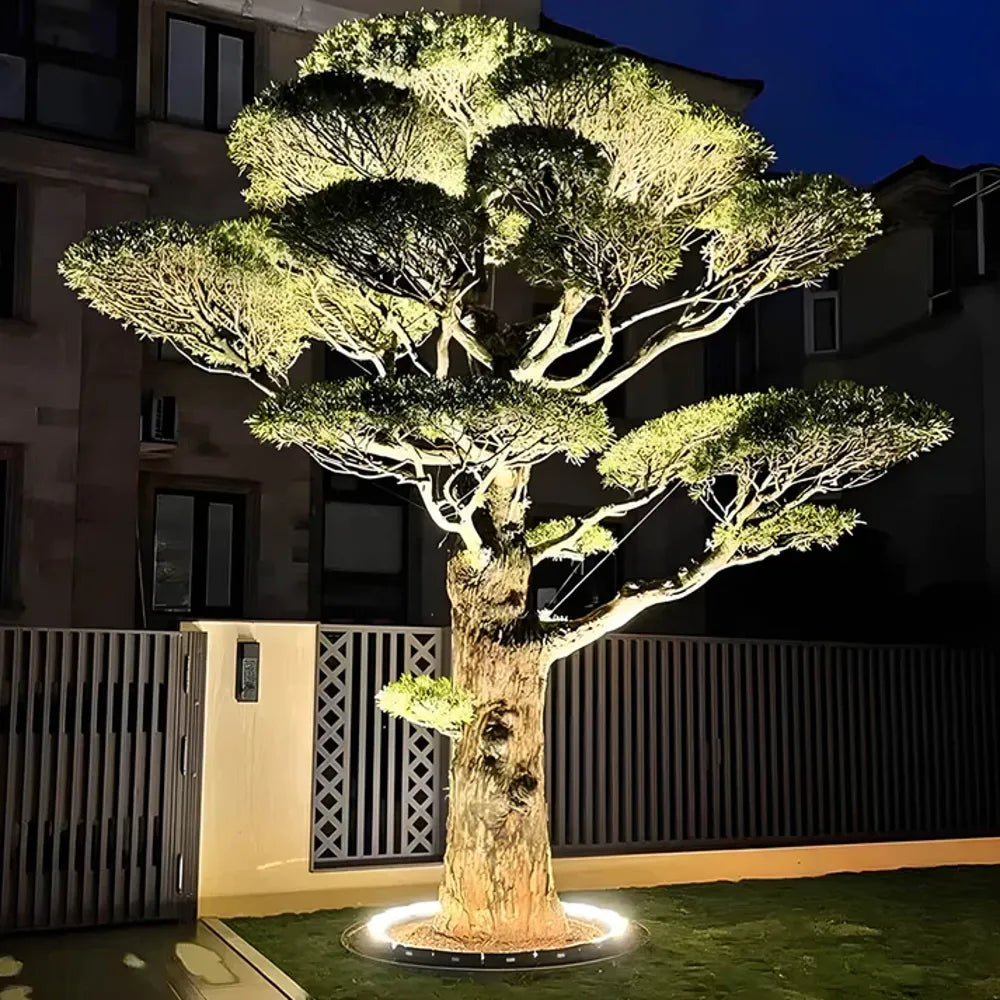 LED-owa lampa ogrodowa do podświetlania drzew, aluminiowa, odporna na warunki atmosferyczne, oświetlenie zewnętrzne akcentowe, średnica 31-44cm, nastrojowe oświetlenie ogrodu | Sansoti