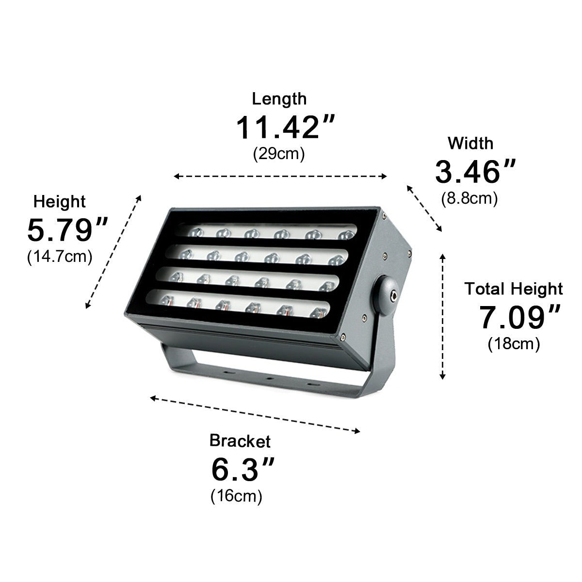 Grey RGB Outdoor Spotlight Aluminium 48W/72W Garden Lighting Tree IP65 Waterproof Landscape Lighting Garden | Sansoti
