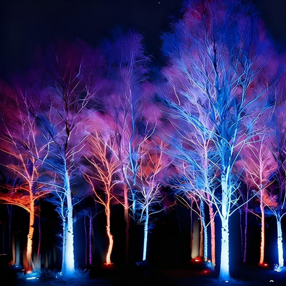 Grey RGB Outdoor Spotlight Aluminium 48W/72W Garden Lighting Tree IP65 Waterproof Landscape Lighting Garden | Sansoti