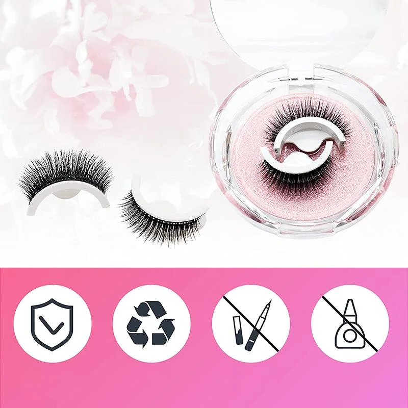Faux cils autocollants réutilisables sans colle, fibres synthétiques, aspect naturel, accessoire de maquillage | Sansoti