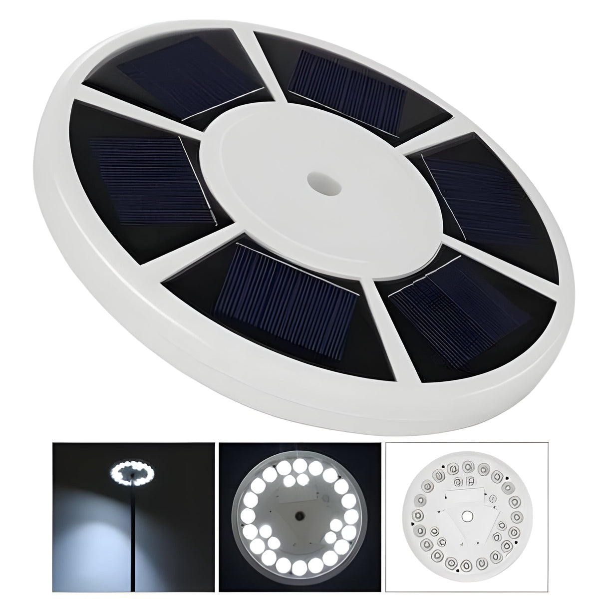 Solarbetriebene LED-Beleuchtung für die Mastspitze, 700 Lumen, weißes Licht, wasserdicht nach IP67, automatisch für den Garten | Sansoti