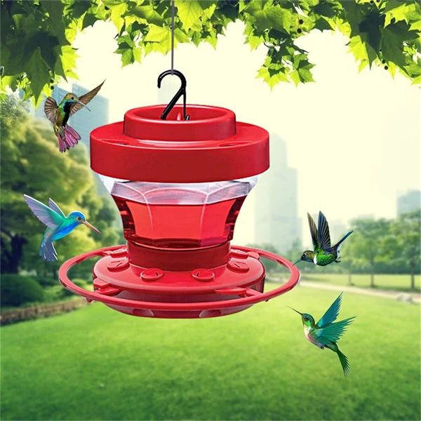 Kolibri-Futterstation mit Sitzbrett und Bienenschutz zur Aufhängung im Freien, 475 ml, Vogelpflege für den Garten | Sansoti